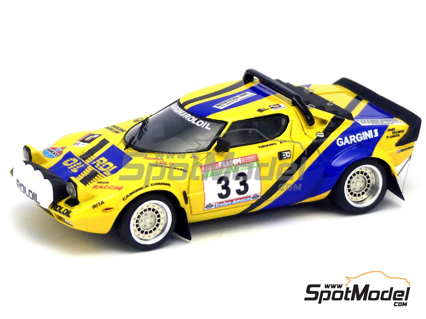 Lancia Stratos HF sponsored by Rol Oil, Gargini - Coppa Liburna 1979. Car  scale model kit in 1/43 scale manufactured by Arena Modelli (ref. ARE1284)